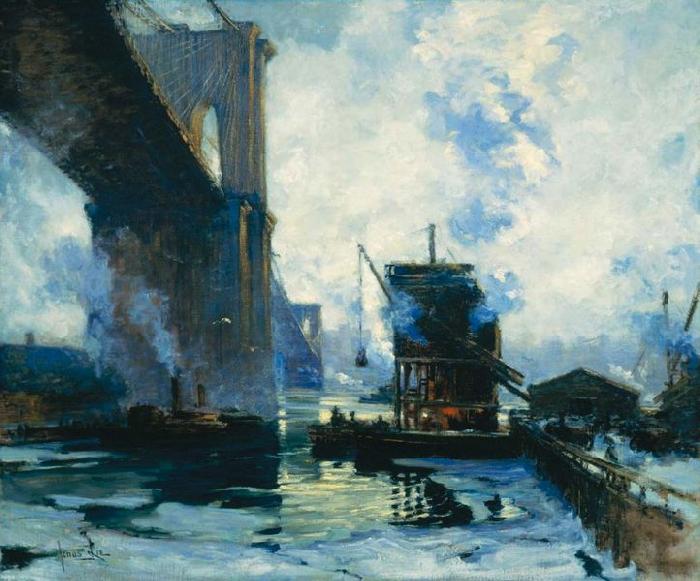 Jonas Lie Morning on the River oil painting image